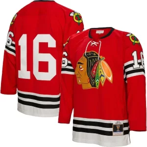 Alluring Bobby Hull Chicago Blackhawks 1960/61 Blue Line Player Jersey   Red to add to your hockey memorabilia collection