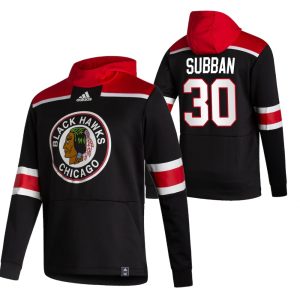 Alluring Chicago Blackhawks #30 Malcolm Subban Adidas Reverse Retro Pullover Hoodie Black for an exciting hockey game