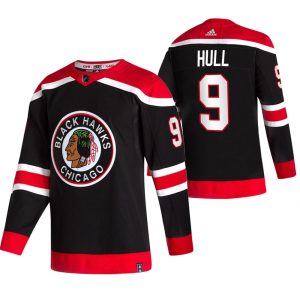Alluring Chicago Blackhawks #9 Bobby Hull Black Men's Adidas 2020 21 Reverse Retro Alternate NHL Jersey to support your favorite players