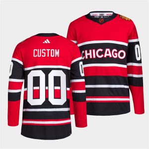 Alluring Chicago Blackhawks Custom Men's adidas Reverse Retro 2.0 Authentic Player Jersey   Red for an exciting hockey game