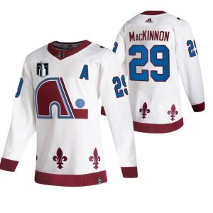 Alluring Colorado Avalanche #29 Nathan MacKinnon Men's Adidas 2022 Stanley Cup Final Patch Reverse Retro Alternate NHL Jersey to show your team love