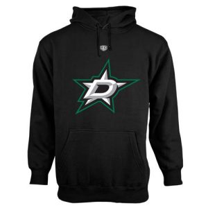 Alluring Dallas Stars Old Time Hockey Big Logo with Crest Pullover Hoodie Black to add to your hockey memorabilia collection