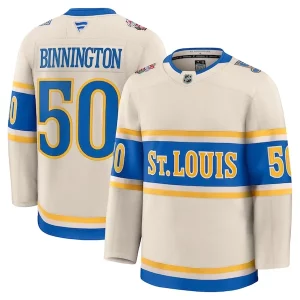 Alluring Jordan Binnington St. Louis Blues 2025 NHL Winter Classic Premium Player Jersey   Cream to show your team love