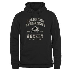 Alluring Men's Colorado Avalanche Black Camo Stack Pullover Hoodie for an exciting hockey game