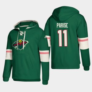 Alluring Minnesota Wild #11 Zach Parise Green adidas Lace Up Pullover Hoodie for die   hard Blackhawks fans