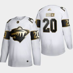 Alluring Minnesota Wild #20 Ryan Suter Men's Adidas White Golden Edition Limited Stitched NHL Jersey for die   hard Blackhawks fans