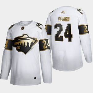 Alluring Minnesota Wild #24 Matt Dumba Men's Adidas White Golden Edition Limited Stitched NHL Jersey for die   hard Blackhawks fans