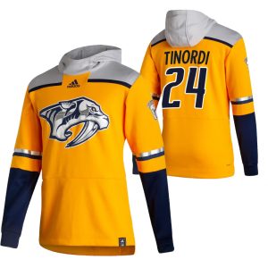 Alluring Nashville Predators #24 Jarred Tinordi Adidas Reverse Retro Pullover Hoodie Gold for die   hard Blackhawks fans