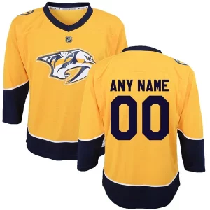 Alluring Nashville Predators Preschool Home Replica Custom Jersey   Yellow for top   notch game   day wear