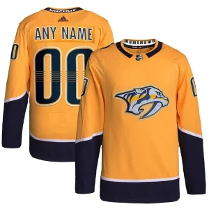 Alluring Nashville Predators adidas Home Primegreen Authentic Custom Jersey   Gold for top   notch game   day wear