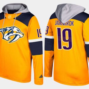 Alluring Predators #19 Calle Jarnkrok Yellow Name And Number Hoodie to stand out at the stadium