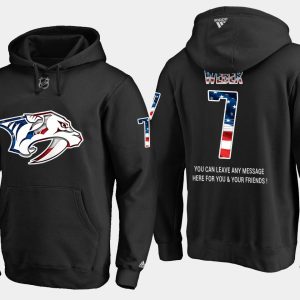 Alluring Predators #7 Yannick Weber NHL Banner Wave Usa Flag Black Hoodie to stand out at the stadium