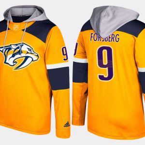 Alluring Predators #9 Filip Forsberg Yellow Name And Number Hoodie to add to your hockey memorabilia collection