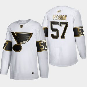 Alluring St. Louis Blues #57 David Perron Men's Adidas White Golden Edition Limited Stitched NHL Jersey to stand out at the stadium