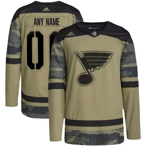 Alluring St. Louis Blues adidas Military Appreciation Team Authentic Custom Practice Jersey   Camo to stand out at the stadium