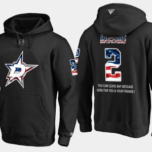 Alluring Stars #2 Dan Hamhuis NHL Banner Wave Usa Flag Black Hoodie for top   notch game   day wear