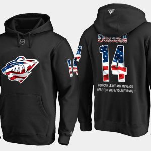 Alluring Wild #14 Joel Eriksson Ek NHL Banner Wave Usa Flag Black Hoodie for an exciting hockey game