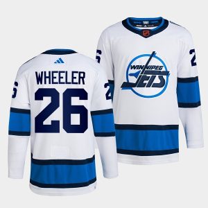 Alluring Winnipeg Jets #26 Blake Wheeler Men's adidas Reverse Retro 2.0 Authentic Player Jersey   White for a valuable hockey collectible