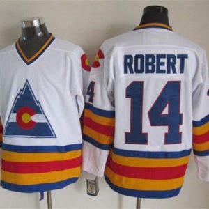 Amazing Avalanche #14 Rene Robert White CCM Throwback Stitched NHL Jersey a must - have for collectors