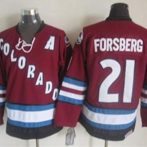 Top - notch Avalanche #21 Peter Forsberg Red CCM Throwback Stitched NHL Jersey perfect for game days