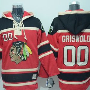 Chic Blackhawks #00 Clark Griswold Red Sawyer Hooded Sweatshirt Stitched NHL Jersey for ultimate hockey enthusiasts