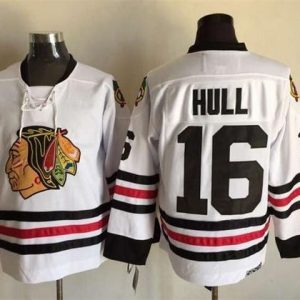 Sleek Blackhawks #16 Bobby Hull White CCM Throwback Stitched NHL Jersey to show your team spirit