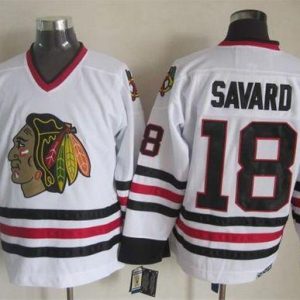 Gorgeous Blackhawks #18 Denis Savard White CCM Throwback Stitched NHL Jersey for die - hard fans