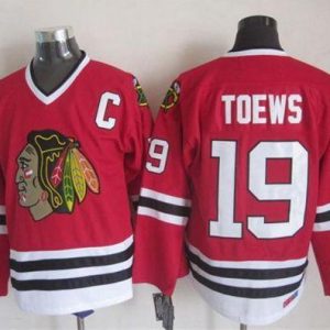 Stylish Blackhawks #19 Jonathan Toews Red CCM Throwback Stitched NHL Jersey to elevate your fan gear collection