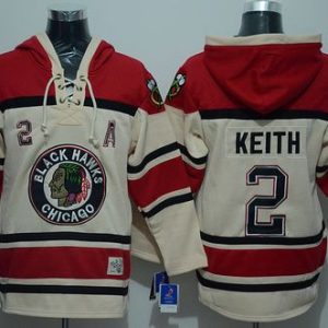 Stunning Blackhawks #2 Duncan Keith Cream Sawyer Hooded Sweatshirt Stitched NHL Jersey to stand out at the stadium