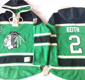 Fantastic Blackhawks #2 Duncan Keith Green St. Patrick's Day McNary Lace Hoodie Stitched NHL Jersey for ultimate hockey enthusiasts