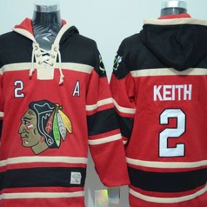 Top - notch Blackhawks #2 Duncan Keith Red Sawyer Hooded Sweatshirt Stitched NHL Jersey to elevate your fan gear collection