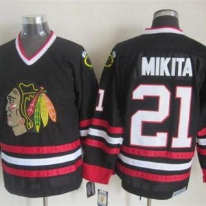 Stunning Blackhawks #21 Stan Mikita Black CCM Throwback Stitched NHL Jersey for die - hard fans