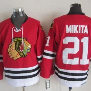 Stylish Blackhawks #21 Stan Mikita Stitched Red CCM Throwback NHL Jersey to show your team spirit