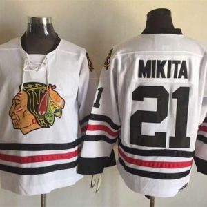 Amazing Blackhawks #21 Stan Mikita White CCM Throwback Stitched NHL Jersey for ultimate hockey enthusiasts