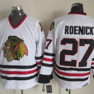 Sleek Blackhawks #27 Jeremy Roenick White CCM Throwback Stitched NHL Jersey for ultimate hockey enthusiasts
