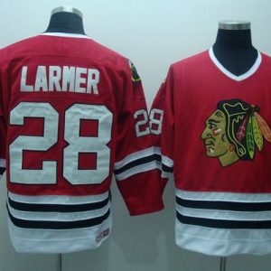 Sleek Blackhawks #28 Steve Larmer Stitched Red CCM Throwback NHL Jersey a must - have for collectors