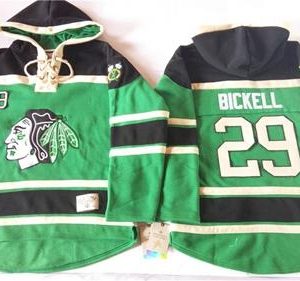 Fantastic Blackhawks #29 Bryan Bickell Green St. Patrick's Day McNary Lace Hoodie Stitched NHL Jersey to stand out at the stadium