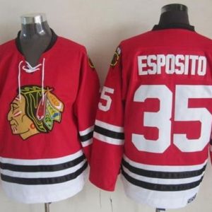 Gorgeous Blackhawks #35 Tony Esposito Red CCM Throwback Stitched NHL Jersey a must - have for collectors