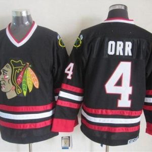 Stylish Blackhawks #4 Bobby Orr Black CCM Throwback Stitched NHL Jersey to show your team spirit