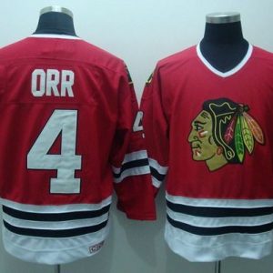 Premium Blackhawks #4 Bobby Orr Stitched Red CCM Throwback NHL Jersey a must - have for collectors