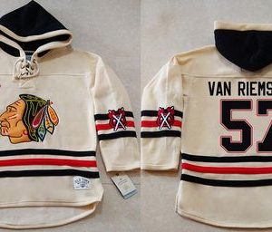 Gorgeous Blackhawks #57 Trevor Van Riemsdyk Cream Heavyweight Pullover Hoodie Stitched NHL Jersey to show your team spirit