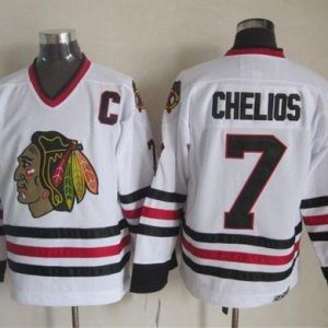 Stylish Blackhawks #7 Chris Chelios White CCM Throwback Stitched NHL Jersey a must - have for collectors
