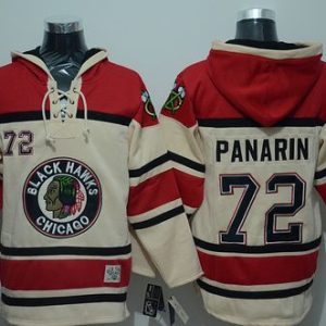 Premium Blackhawks #72 Artemi Panarin Cream Sawyer Hooded Sweatshirt Stitched NHL Jersey perfect for game days
