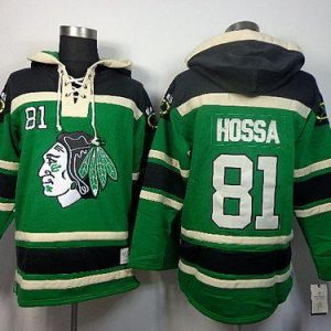 Cool Blackhawks #81 Marian Hossa Green St. Patrick's Day McNary Lace Hoodie Stitched NHL Jersey a must - have for collectors