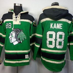 Stylish Blackhawks #88 Patrick Kane Green St. Patrick's Day McNary Lace Hoodie Stitched NHL Jersey perfect for game days
