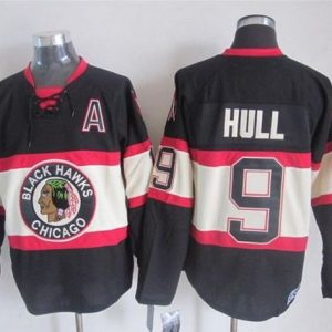 Stylish Blackhawks #9 Bobby Hull Black Third CCM Stitched NHL Jersey to show your team spirit