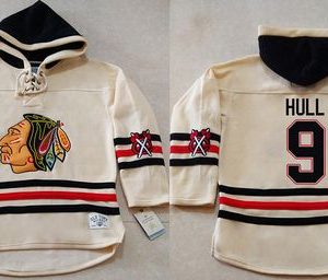Stylish Blackhawks #9 Bobby Hull Cream Heavyweight Pullover Hoodie Stitched NHL Jersey for ultimate hockey enthusiasts