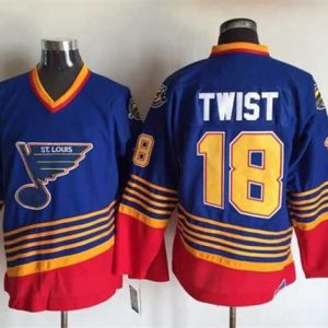 Chic Blues #18 Tony Twist Light Blue/Red CCM Throwback Stitched NHL Jersey for die - hard fans