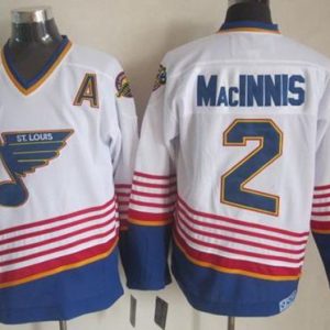 Stylish Blues #2 Al MacInnis White/Light Blue CCM Throwback Stitched NHL Jersey to stand out at the stadium
