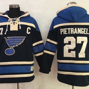 Chic Blues #27 Alex Pietrangelo Navy Blue Sawyer Hooded Sweatshirt Stitched NHL Jersey to elevate your fan gear collection